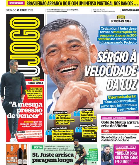 O Jogo Capa Da Edi O De S Bado De Abril