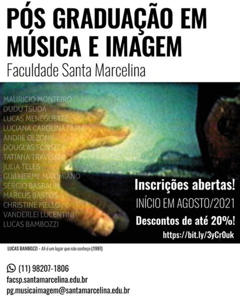 Pos Graduação Santa Marcelina - Pós Graduação em Música e Imagem - Faculdade Santa Marcelina — Fórum ...
