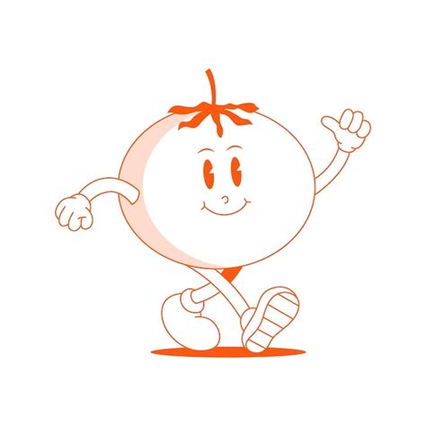 Premium Vector Tomato Retro Mascot Funny Cartoon Character Of Tomato