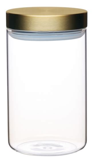 Voorraadpot Liter Glas Messing Transparant Goud De Groene Buik