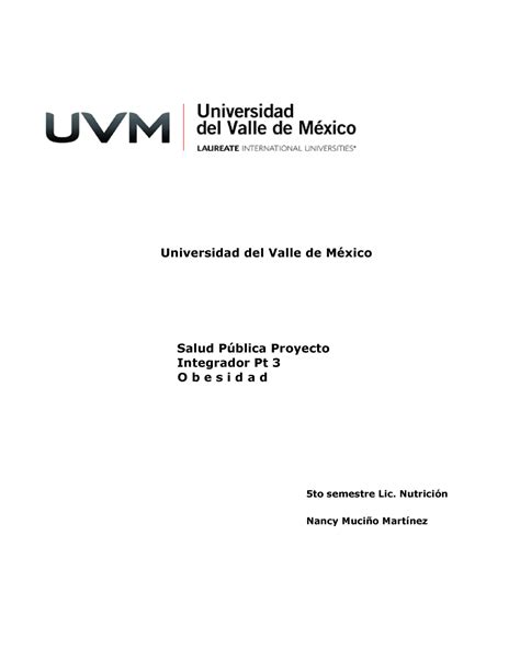 A12 Proyecto integrador pt 3 Universidad del Valle de México Salud