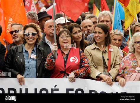 Paris France 13 octobre 2023 Marylise Léon CFDT et Sophie Binet