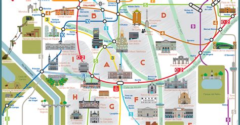 Map of Madrid tourist attractions, sightseeing & tourist tour