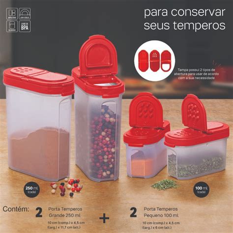 Tupperware Kit Porta Temperos Parcelamento Sem Juros