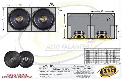 Caixa Alto Falante Eros Sds K K K E Polegadas