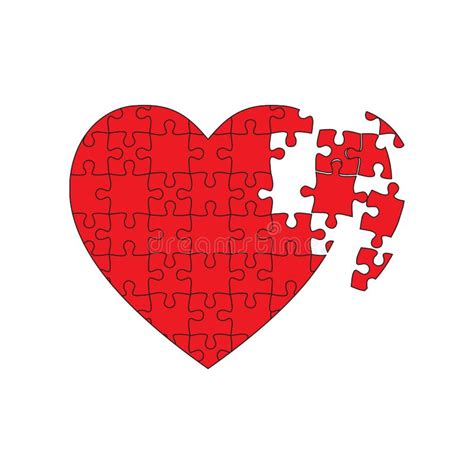 Red Heart Puzzle Design Stock Illustration Illustration Of Concept