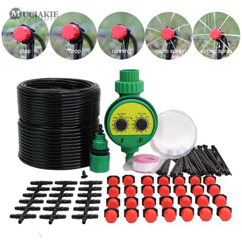 MUCIAKIE 25M Garden Automatic Micro Drip Irrigation System Plant Self