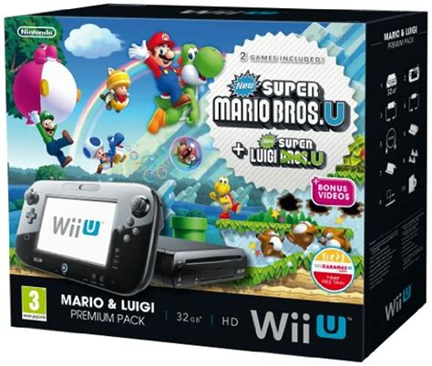 Nintendo Wii U Black Premium Pack 32gb New Super Mario Bros New Super