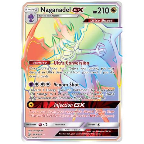 Buy Pokemon TCG Naganadel GX Sun Moon Unified Minds Rare Rainbow 249