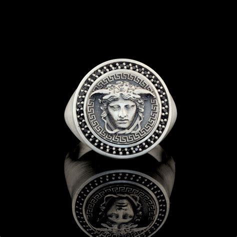 Greek Medusa Silver Handmade Men S Ring Medusa Sterling Silver Men