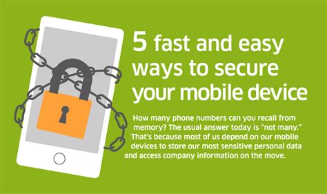 5 Fast And Easy Ways To Secure Your Mobile Device Infographic