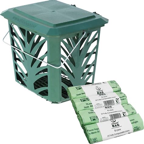 Green Kitchen Compost Caddy X L Compostable Bags Maxair Vented