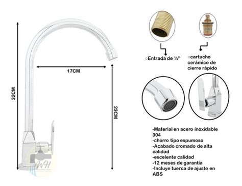 Grifo Llave Agua Fría Cuello Ganso Cromado Para Lavaplatos MercadoLibre