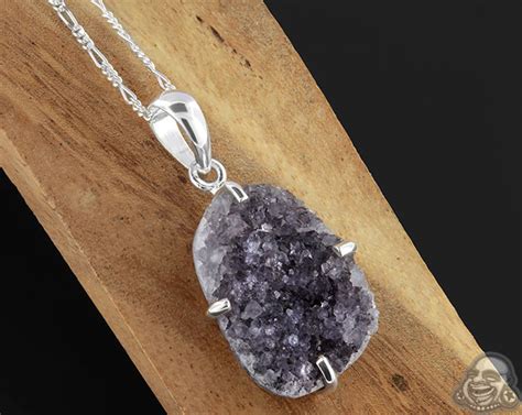 Amethyst Druzy Silver Necklace