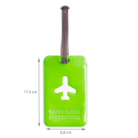 Etiquette De Bagage Ronde Plastique Vert Pomme Design ON RANGE TOUT