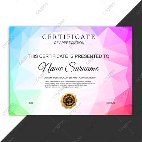 Beautiful Certificate Template Polygon Design Vector Template Regarding