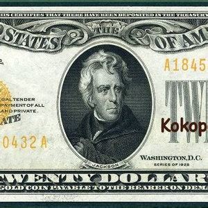 1928 20 Dollar Gold Certificate Free Shipping MUST READ - Etsy