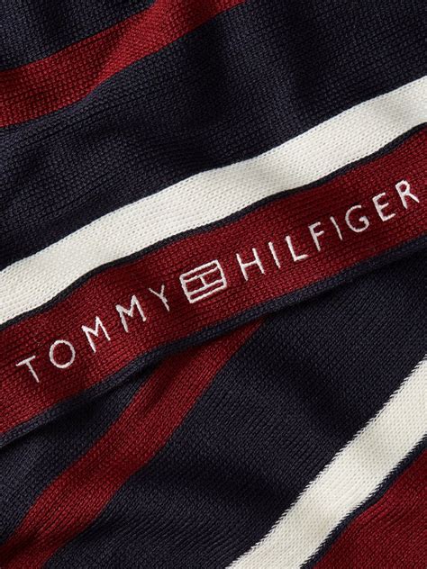 Tommy Hilfiger Corporate Wool Blend Stripe Rib Scarf In Multi Endource