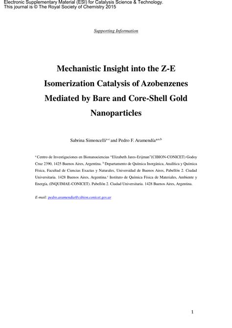 PDF Mechanistic Insight Into The Z E Isomerization Catalysis Of