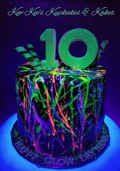 Glow In The Dark Cake Neon Birthday Cakes Glow Birthday Beer Birthday