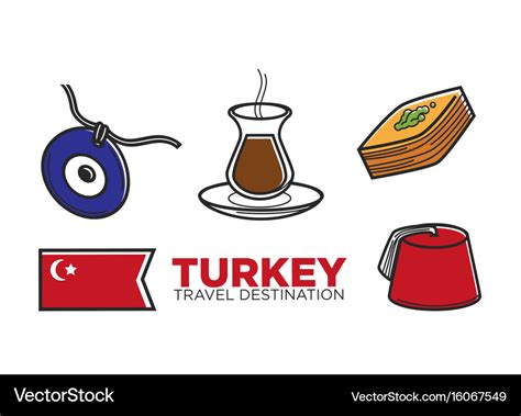 Turkey Tourist Travel And Turkish Culture Vector Image