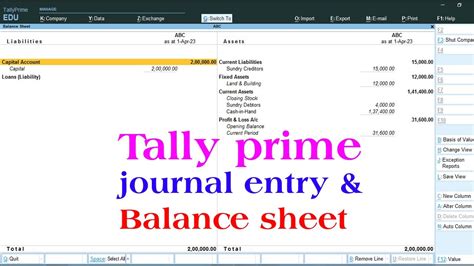 Journal Entry In Tally Prime How To Pass Journal Entry In Tally Prime