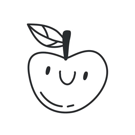 Black And White Cute Apple Clip Art