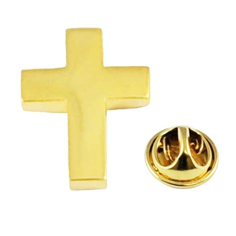 Gold Plated Christian Cross Lapel Pin Badge from Ties Planet UK