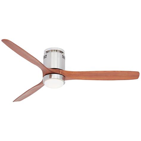 52 Casa Windspun Walnut Nickel Led Dc Hugger Ceiling Fan With Remote