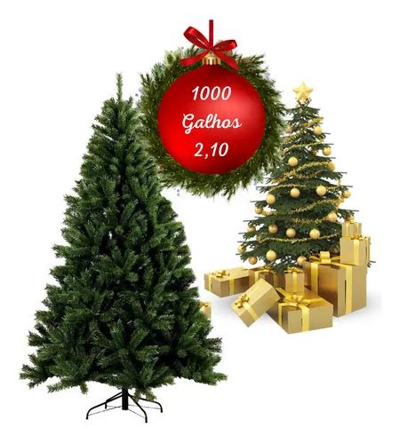 Árvore De Natal 210cm 1000 Galhos Pinheiro Luxo Cheia Nfe Frete grátis