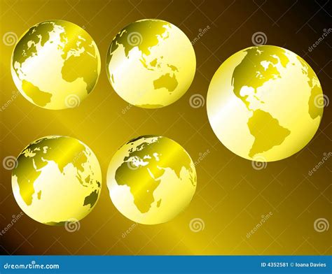 Gold Metallic Earth Stock Vector Illustration Of Global