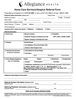 Home Health Referral Form Fill Out And Sign Printable Pdf Template