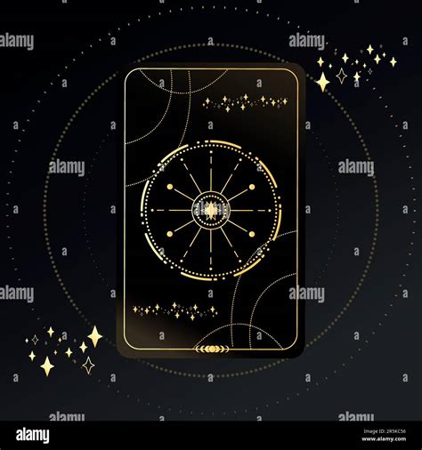 Gold Tarot Card With A Star On A Black Background With Stars Tarot