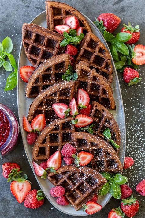 Chocolate Waffles Recipe Light Fluffy Momsdish