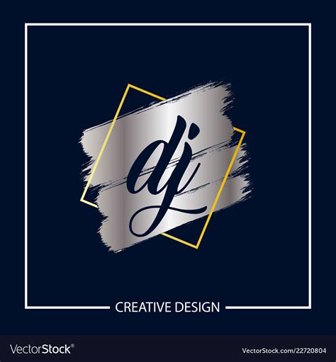 Initial Letter Dj Logo Template Design Royalty Free Vector Off