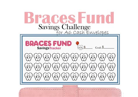 Braces Savings Challenge Printable Budget Binder Insert Fits - Etsy