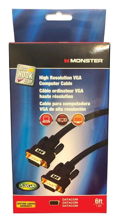 Monster Jhiu Ft Black Vga Video Cable Walmart