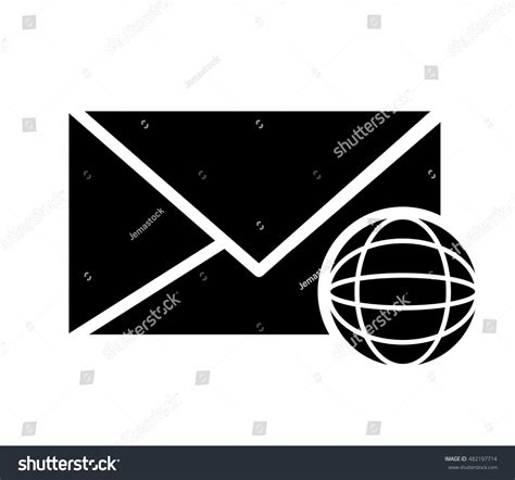 Message Envelope Earth Globe Diagram Icon Stock Vector Royalty Free