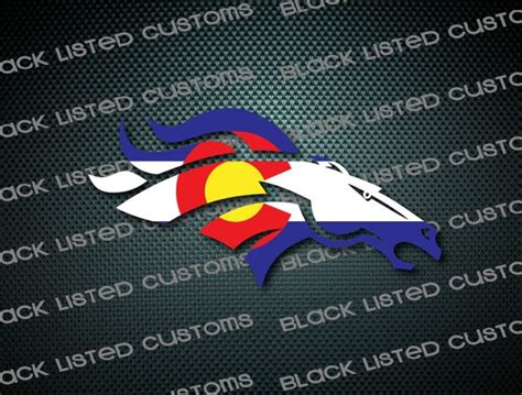 Denver Broncos Colorado State Flag Custom Vinyl Football Decal