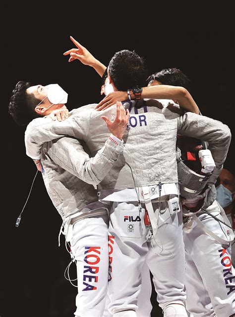 한국 펜싱 남자 사브로 단체전 ‘금메달올림픽 2연패