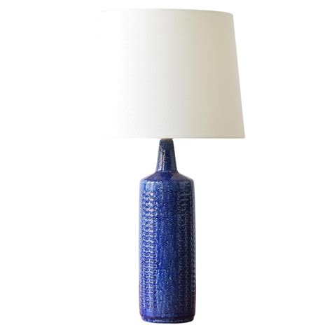 Très grande lampe de bureau danoise moderne Palshus bleu nuit avec abat