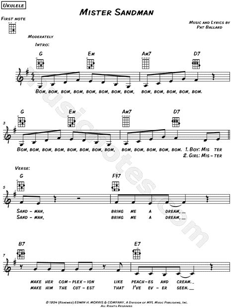 Mr Sandman Guitar Chords