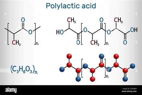 Polylactic Acid Polylactide Pla Molecule It Is Polymer Bioplastic Thermoplastic Polyester