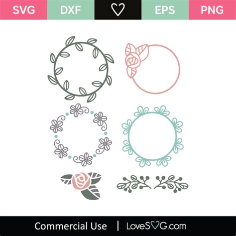 Floral Monogram Frames Svg Cut File