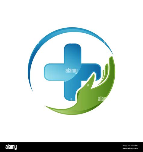 Hand For Care Symbol Combined With Health Care Medical Logo Design