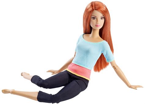 Barbie Made To Move Posable Doll With Red Hair Wearing Pastel Blue