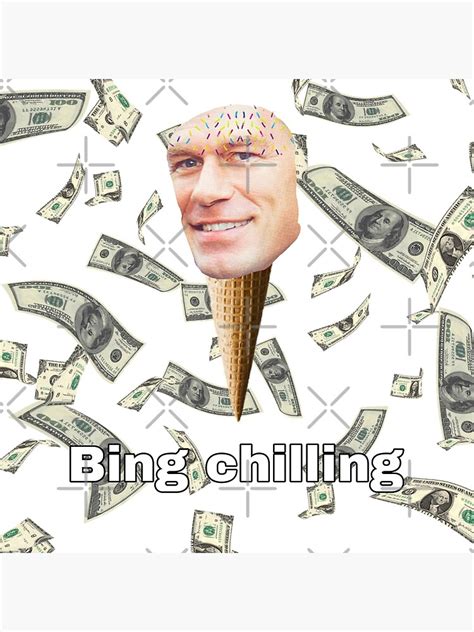 "Bing chilling meme" Poster for Sale by lrdpng | Redbubble