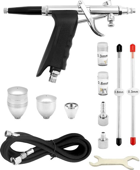 Qwork Airbrush Kit Airbrushpistole System D Sen Mm Mm Mm