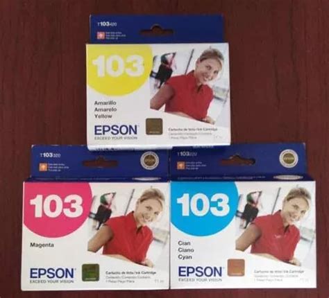 Paq 3 Pzas Cartucho Original Epson Cyan magenta Amarillo Envío gratis