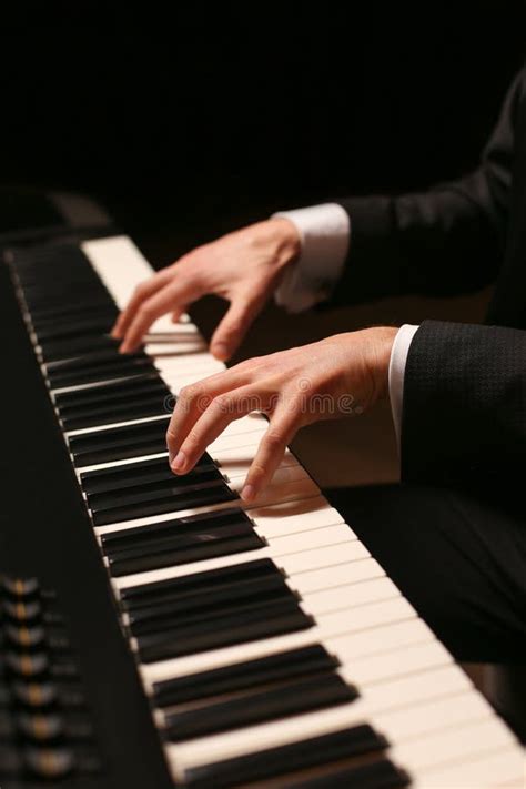 Hands On Piano The Pianist Plays The Piano Stock Photo Image Of Hand